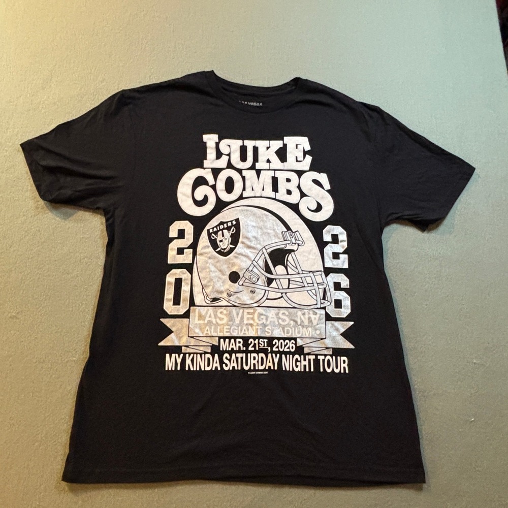 Luke Combs Las Vegas Raiders Mens L Black T-Shirt Country Rock NFL Football